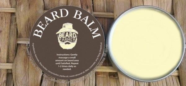 beard balm with the tin can top off