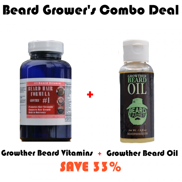 Beard Growing Combo Deal – Growing Oil and Vitamins
